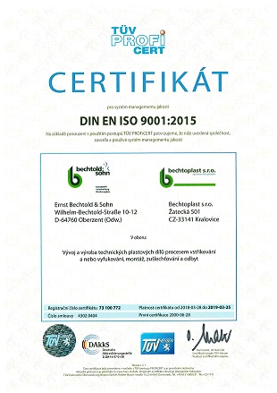 certifikát 9001 2015